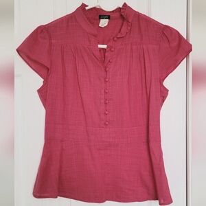 J. Crew Women's Pink Blouse 100% cotton size small/2
